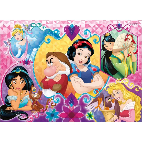 Disney princezné 2 v 1 2x24 ks maxi puzzle a omaľovánka - Lisciani obrázok 3