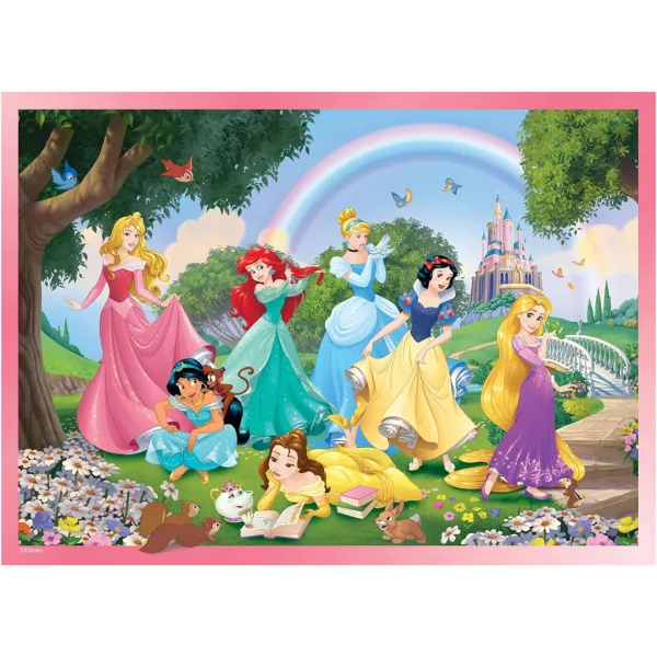 Disney princezné 2 v 1 puzzle s 24 dielikmi a omaľovánka 50x35 cm - Lisciani obrázok 2