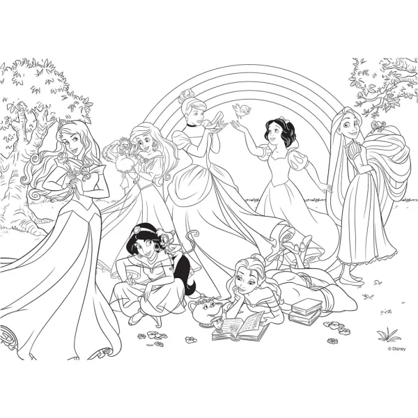 Disney princezné 2 v 1 puzzle s 24 dielikmi a omaľovánka 50x35 cm - Lisciani obrázok 3