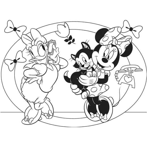 Dobrodružstvá myšky Minnie a kačky Daisy 2 v 1, 24-dielne Eco maxi puzzle a omaľovánka 70x50 cm - Lisciani obrázok 3