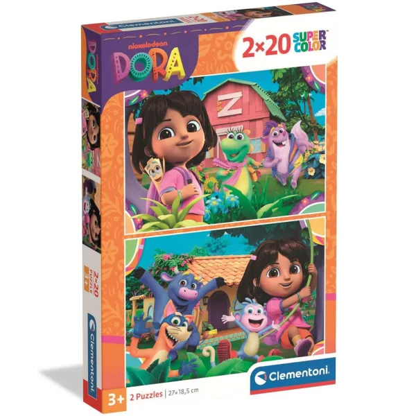 Dora objaviteľka 2x20 ks Supercolor puzzle - Clementoni obrázok 1