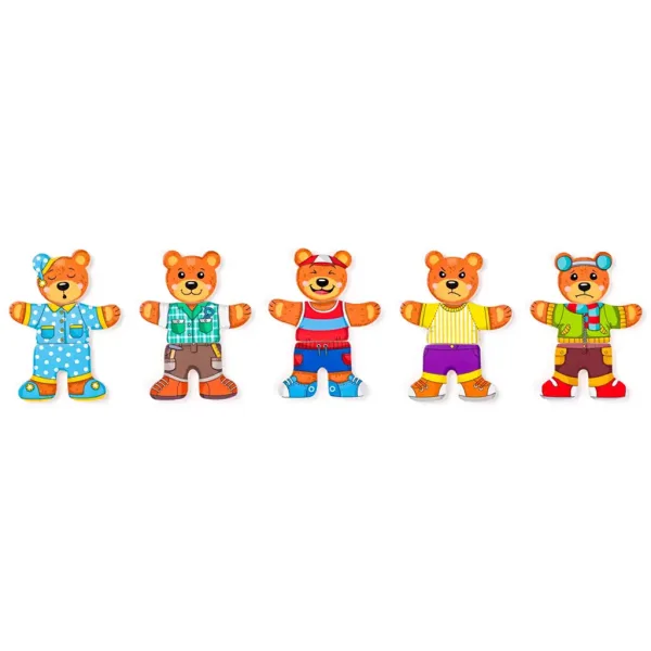 Drevené puzzle s obliekacou medveďou rodinkou - Woodyland obrázok 4