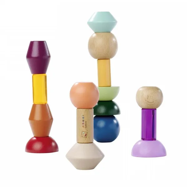 Eichhorn: Drevené Montessori stavebné tvary – Kreatívna balančná hra - Simba Toys obrázok 2