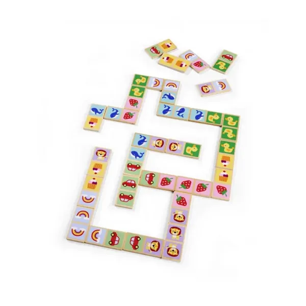 Eichhorn: Drevené domino farebné, s detskými motívmi – Simba Toys obrázok 2