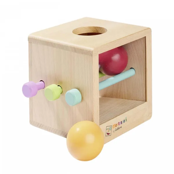 Eichhorn: Montessori drevená krabica na vhadzovanie guľôčok – Hračka na rozvoj zručností pre najmenších - Simba Toys obrázok 2