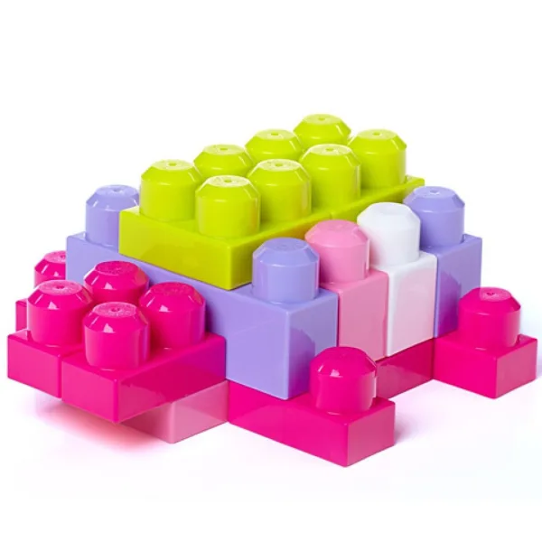 Kocky vo vrecúšku 60ks pre dievčatká - Mega Bloks First Builders obrázok 2