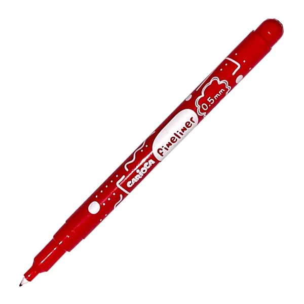 Fineliner ihlový fix červený 0,5 mm - Carioca obrázok 2