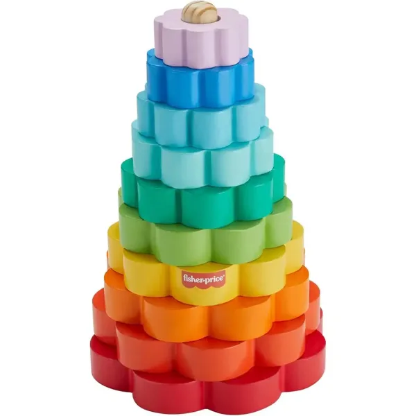 Fisher-Price: Drevená pyramída s krúžkami - Mattel obrázok 2