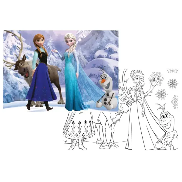Frozen 2 v 1, 108-dielne puzzle a omaľovánka, 70x50 cm – Lisciani obrázok 2