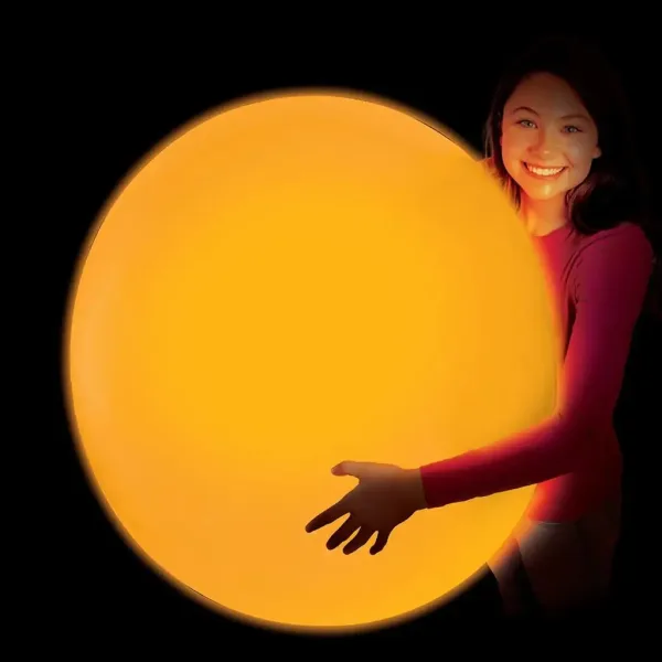 Glowzilla Wubble svietiaca bublinková lopta v neónovo oranžovej farbe 75 cm obrázok 2