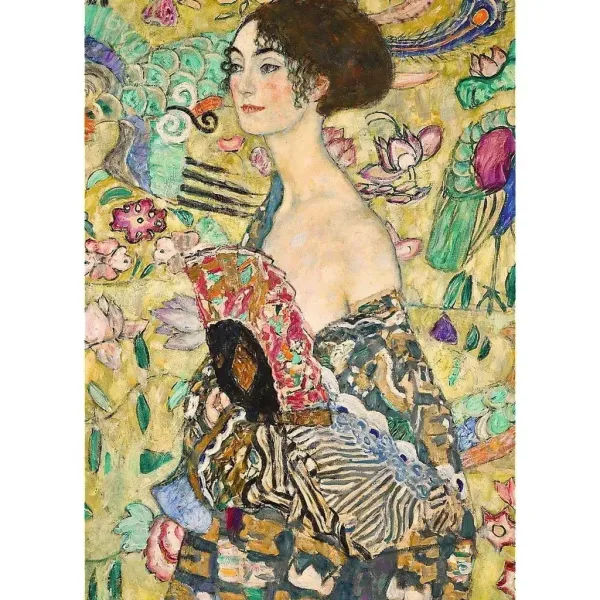 Gustav Klimt: Dáma s vejárom 1000-dielne puzzle - Trefl obrázok 2