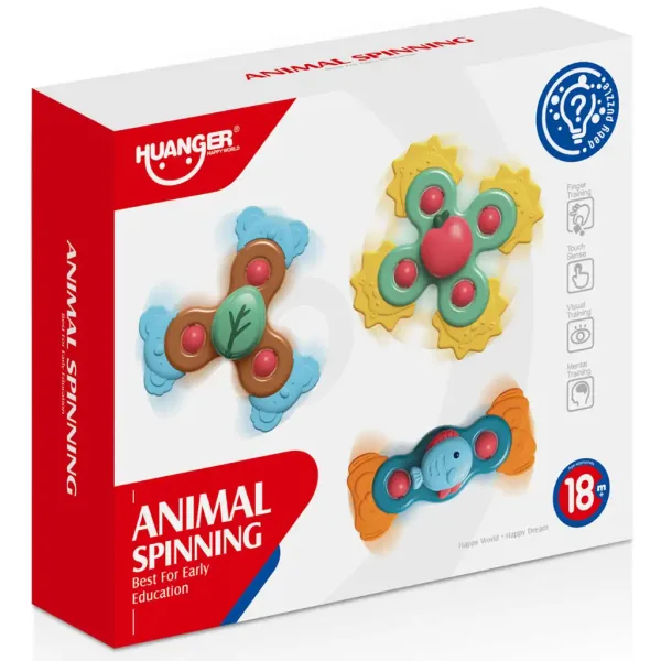 Happy World: Sada 3 zvieracích zručnostných hračiek Baby spinner obrázok 5