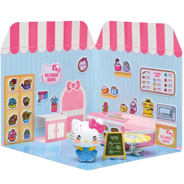 Hello Kitty Flower Café figúrka s domčekom na nalepovanie - Comansi obrázok 3