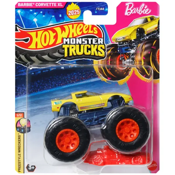 Hot Wheels Monster Trucks: Barbie Corvette XL autíčko 1/64 - Mattel obrázok 1