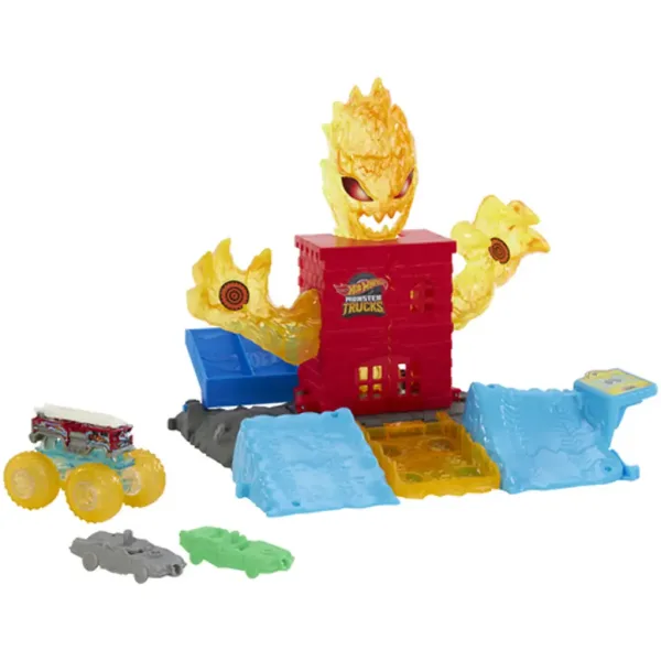 Hot Wheels: Monster Trucks Power Smashers ohnivý príšer dráhový set - Mattel obrázok 2