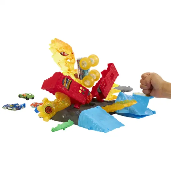 Hot Wheels: Monster Trucks Power Smashers ohnivý príšer dráhový set - Mattel obrázok 4