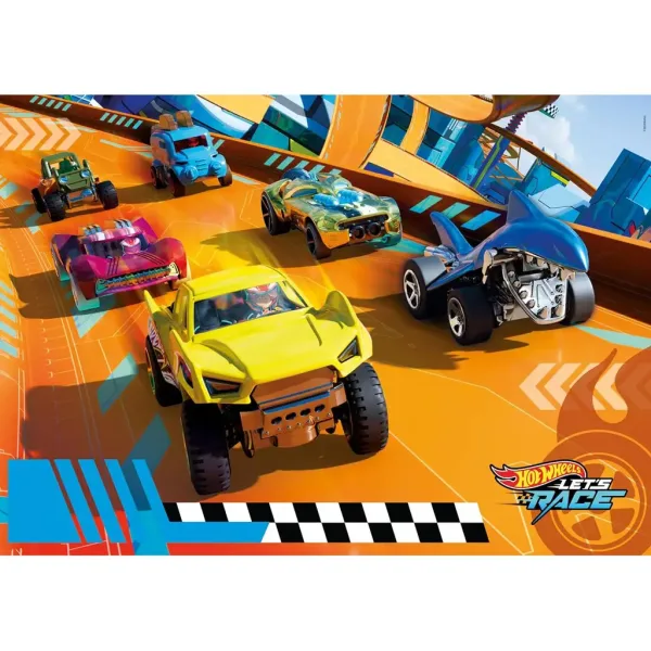 Hot Wheels preteky s 104-dielnym maxi supercolor puzzle - Clementoni obrázok 2