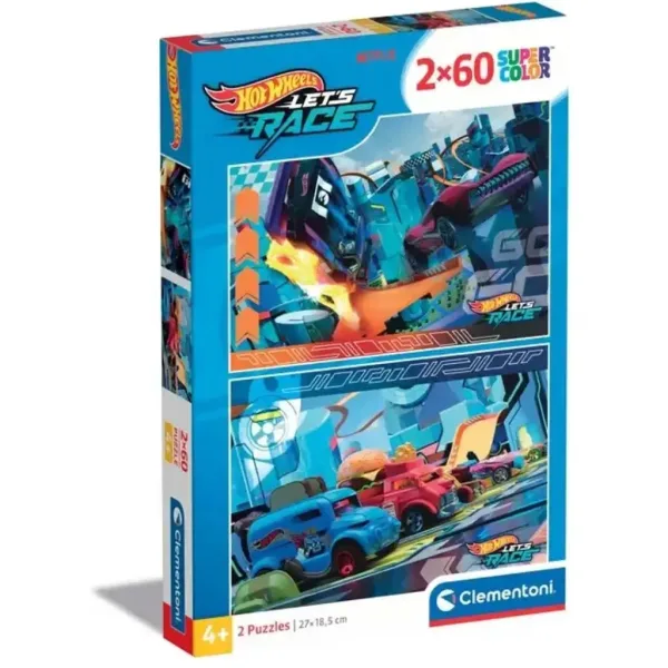 Hotwheels 2x60 ks Supercolor puzzle - Clementoni obrázok 1