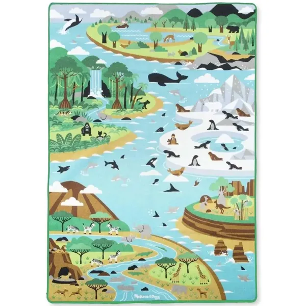 Hracia podložka s motívom biotopov zvierat s figúrkami zvierat 200x150cm - Melissa & Doug obrázok 2