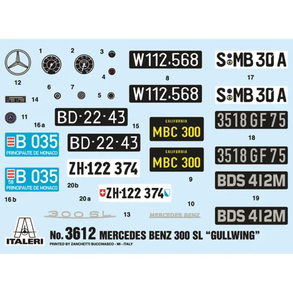 Italeri 1/16 Mercedes-Benz 300SL Gullwing auto model obrázok 2
