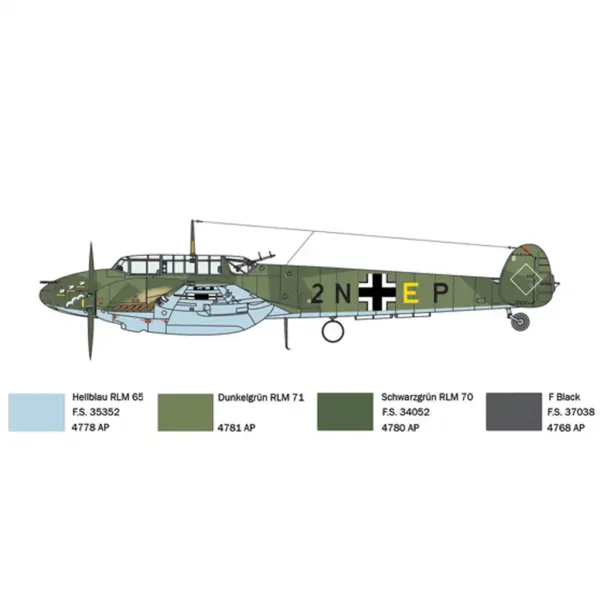 Italeri 1/72 Bf 110 C Zerstörer stíhacie lietadlo model obrázok 4