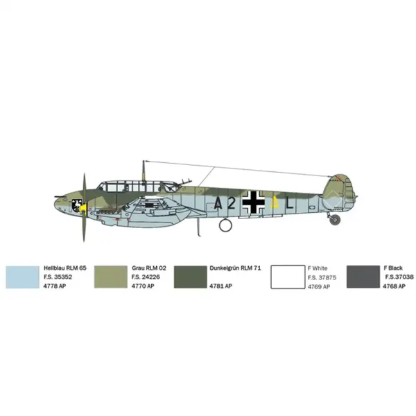 Italeri 1/72 Bf 110 C Zerstörer stíhacie lietadlo model obrázok 7