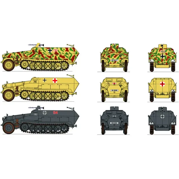 Italeri 1/72 Sd. Kfz. 251/1 Ausf. C polopásový obrnený transportér 2-dielna modelová súprava obrázok 3