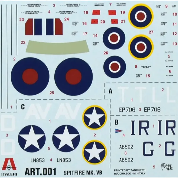 Italeri 1/72 Spitfire Mk. Vb stíhacie lietadlo model obrázok 2