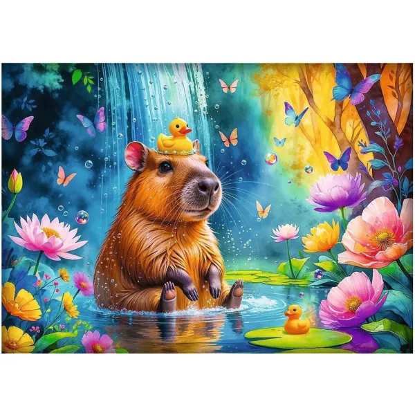 Kapibara vo vode, puzzle 1000 dielov - Trefl obrázok 2