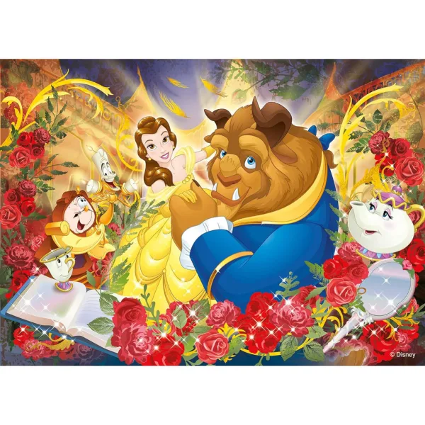 Kráska a zviera 2 v 1, 108-dielne puzzle a omaľovánka 50x35 cm - Lisciani obrázok 2