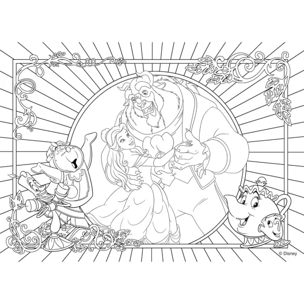 Kráska a zviera 2 v 1, 108-dielne puzzle a omaľovánka 50x35 cm - Lisciani obrázok 3