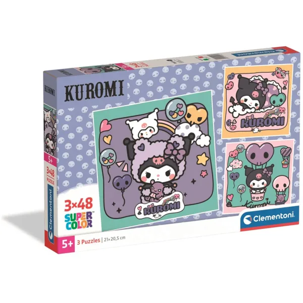 Kuromi 3×48-dielne Super Color puzzle - Clementoni obrázok 1