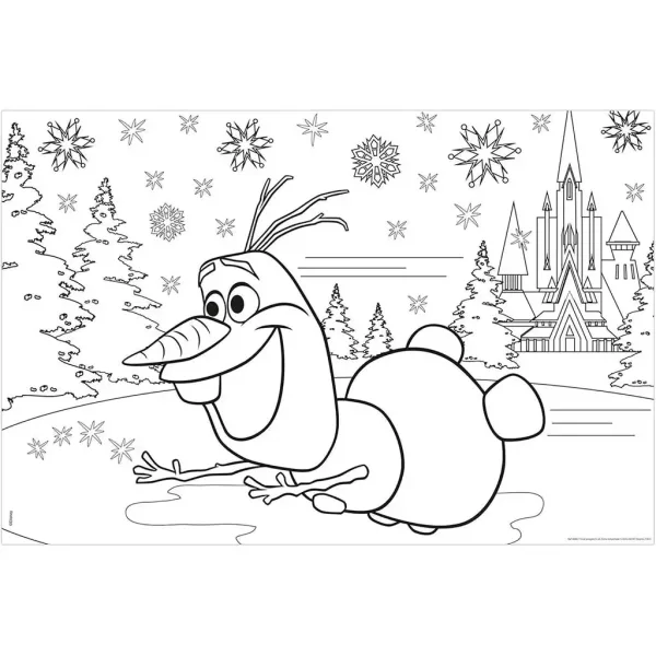 Ľadové kráľovstvo 2 v 1 maxi 35-dielne puzzle a omaľovánka 70x50 cm – Lisciani obrázok 2
