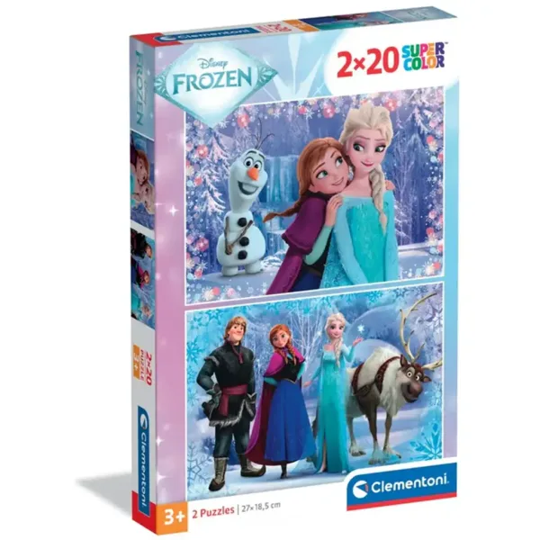 Ľadové kráľovstvo magické dobrodružstvo 2x20 ks supercolor puzzle - Clementoni obrázok 1