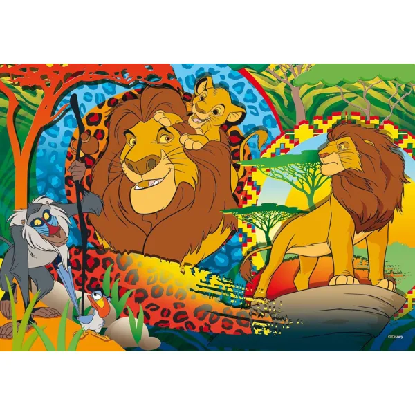 Leví kráľ 2 v 1 24-dielne Eco maxi puzzle a omaľovánka 70x50 cm – Lisciani obrázok 2