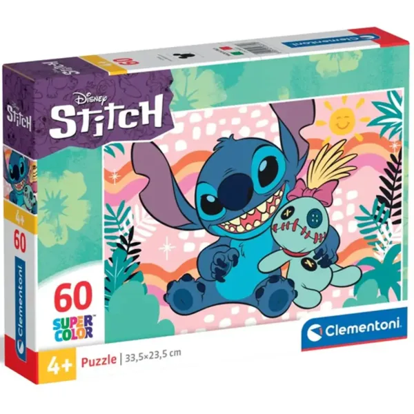 Lilo a Stitch Scrump plyšová hračka 60-dielne supercolor puzzle - Clementoni obrázok 1