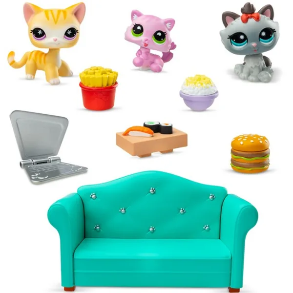 Littlest Pet Shop: Diner Dash 3-dielna herná súprava s figúrkami mačiek obrázok 2