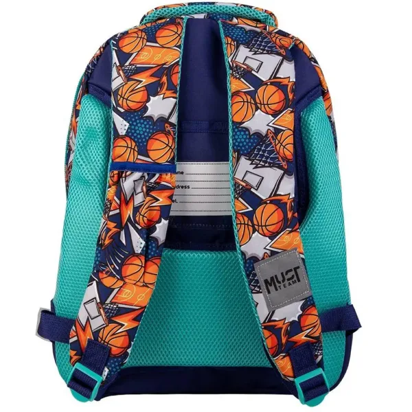 Luna: Must Team basketbalový zaoblený školský batoh s 3 priehradkami, ruksak 32x18x43 cm obrázok 2