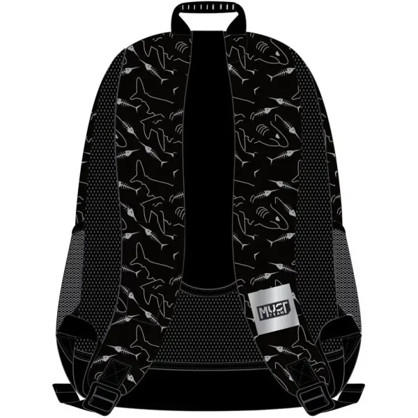 Luna: Must Team školská taška so zaoblením s motívom žraloka, 3-komorový ruksak 32x18x43 cm obrázok 2