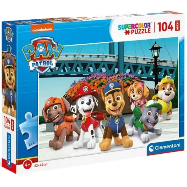 Tlapková patrola v akcii 104-dielne maxi supercolor puzzle - Clementoni obrázok 1