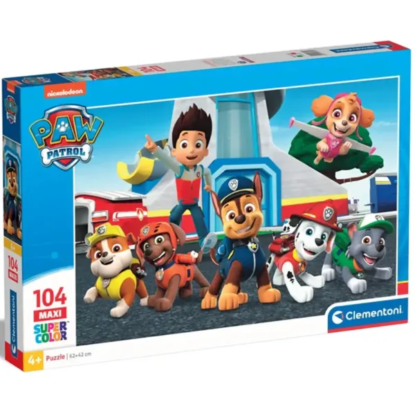 Tlapková patrola pripravená na akciu 104-dielne maxi supercolor puzzle - Clementoni