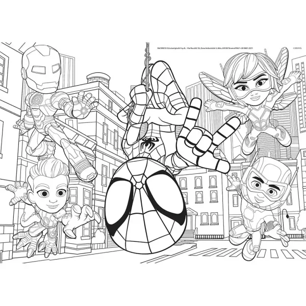 Marvel Spidey 2 v 1, 48-dielne puzzle a omaľovánka 35x25 cm - Lisciani obrázok 2