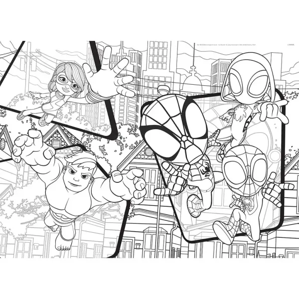 Marvel Spidey 2 v 1 maxi 24-dielne puzzle a omaľovánka 70x50 cm - Lisciani obrázok 2