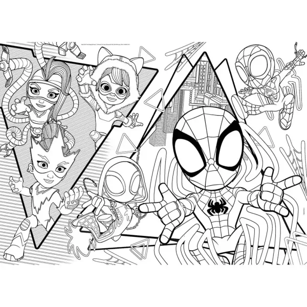 Marvel Spidey 2 v 1 maxi 35-dielne puzzle a omaľovánka 70x50cm - Lisciani obrázok 2