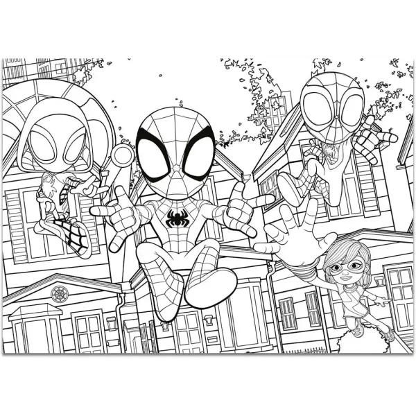 Marvel Spidey 2 v 1 maxi 4x48-dielne puzzle a omaľovánka 35x25 cm - Lisciani obrázok 2