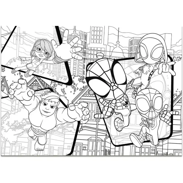 Marvel Spidey 2 v 1 maxi 4x48-dielne puzzle a omaľovánka 35x25 cm - Lisciani obrázok 3