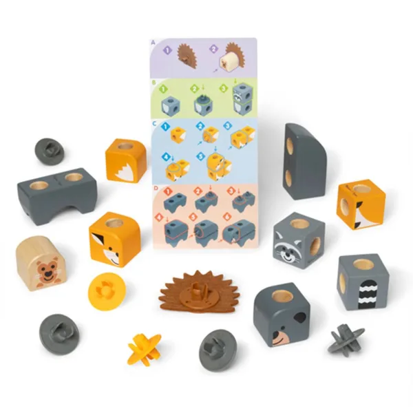 Melissa & Doug: Blockables - Drevená herná súprava s lesnými zvieratami - Spin Master obrázok 2