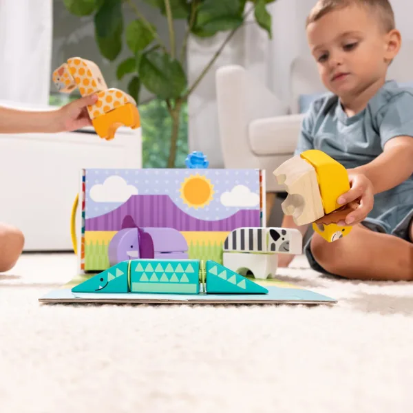 Melissa&Doug: Blockables - Drevená safari zvieratková herná súprava - Spin Master obrázok 3