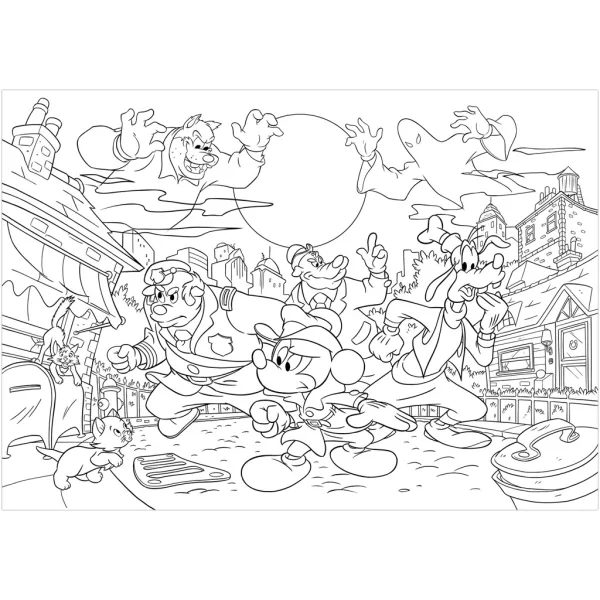 Mickey Mouse – Detektív 2 v 1, 108-dielne puzzle a omaľovánka 50x35 cm – Lisciani obrázok 3