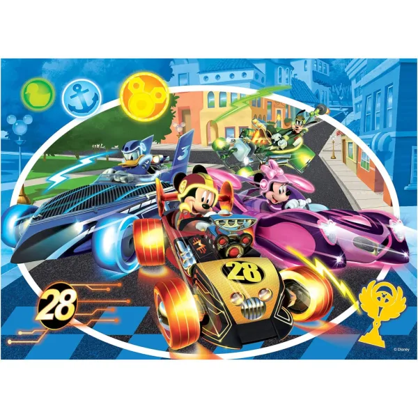 Mickey Mouse 2 v 1, 24-dielne puzzle a omaľovánka 50x35 cm - Lisciani obrázok 2